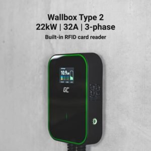 Green Cell Wallbox 22kW z wyświetlaczem, gniazdem Typ 2 i RFID - Image 4