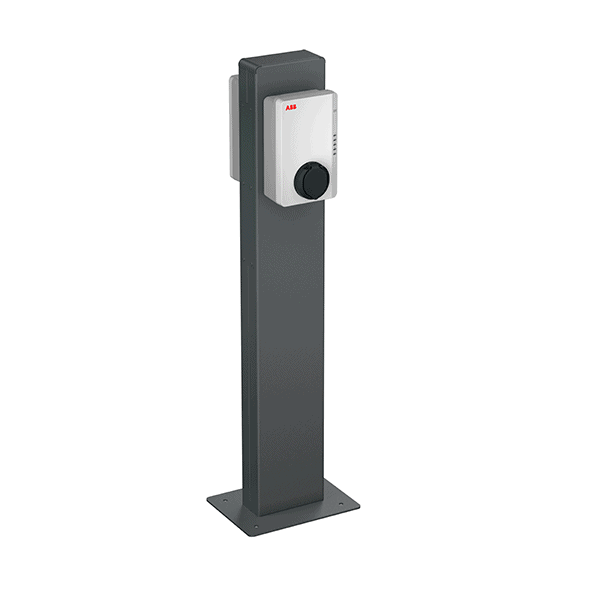 2x ABB Terra AC 22 kW socket with steel pedestal