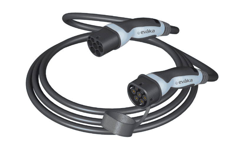 EV Charging Cable 11kW, 32A, Type 2 to Type 2, 3 phase, 10meter (EVAKA) - Image 1