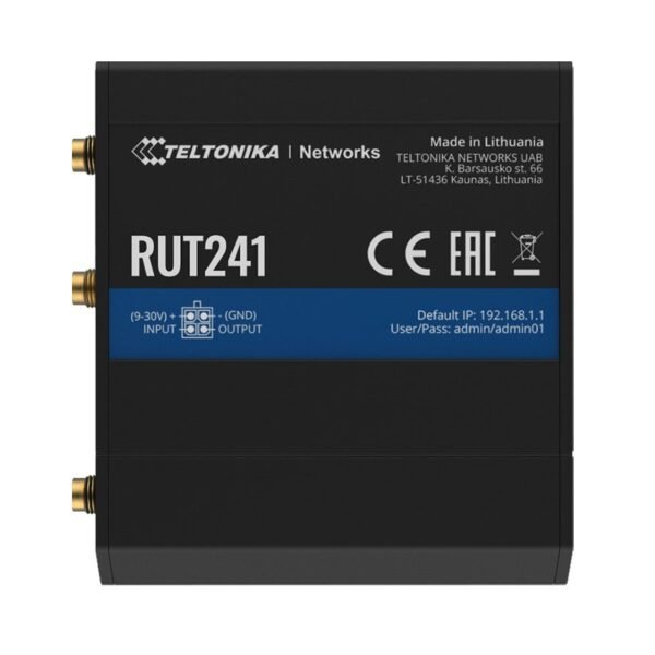 RUT241 Industrial Cellular Router 4G LTE (Cat 4), 3G, 2G, Wi-Fi, WAN Failover, RMS