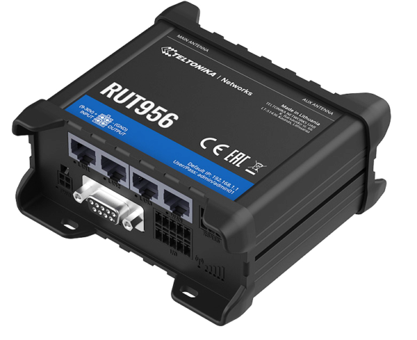 RUT956 Industrial Cellular Router, 4G LTE (Cat 4), 3G, 2G, Wifi