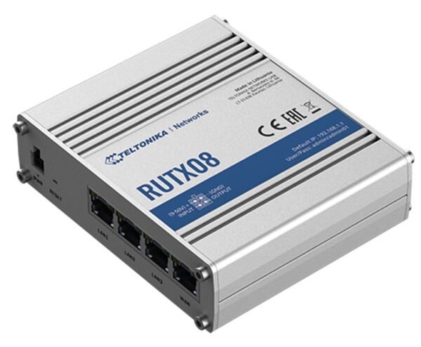 RUTX08 Industrial Ethernet Router, 4 x Gigabit Ethernet, VPN