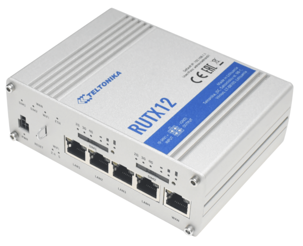 RUTX12 Dual LTE CAT 6 Industrial Router, 4G, 5GB Ethernet ports