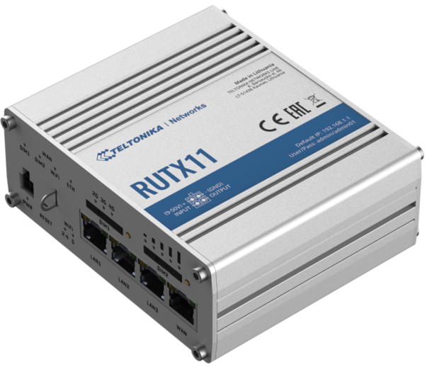 RUTX11 Industrial Cellular Router 4G LTE Cat 6, Wifi & BT