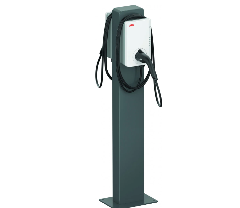 2x ABB Terra AC 22 kW socket with steel pedestal - Image 3