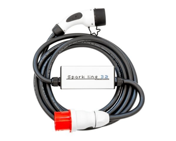 SPARK LINE 32 - cable with control box 22kW, TYPE2-CEE, 32A x 3phases, 5m