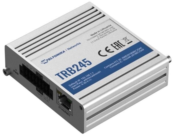 TRB245 Industrial Rugged LTE Gateway 4G/LTE (Cat 4), 3G, 2G, Dual Sim