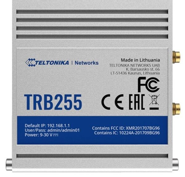 TRB255 Industrial M2M Gateway 4G/LTE (Cat M1), NB-IoT, 2G, I/O