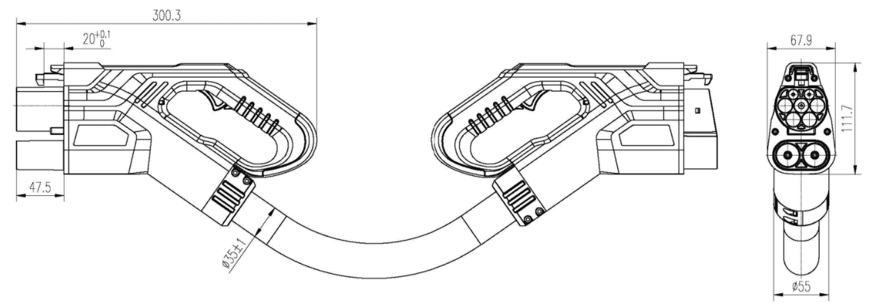 CCS 1 to CCS 2 Fast Charge Adapter - Image 4