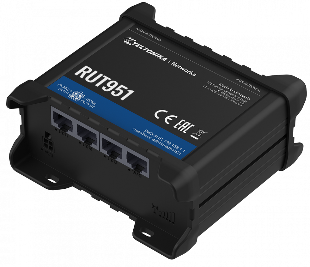 Teltonika RUT951 Industrial Cellular Router 4G LTE (Cat 4), 3G, 2G, Dual Sim, Wifi - Image 3
