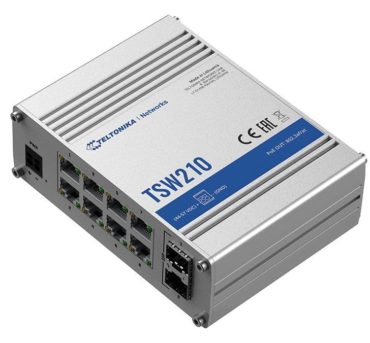 TSW210 Unmanaged Industrial Switch 8 x Gigabit Ethernet ports, 2 x SFP ports - Image 2
